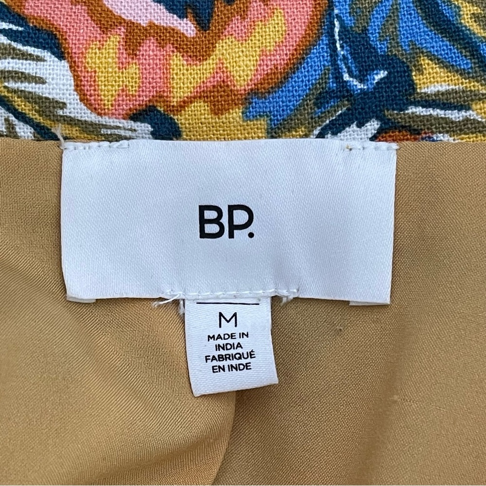 BP. Women Floral Yellow Linen Blend Blazer Sz. M - Picture 8 of 9